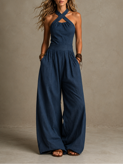 Wendy™ | Wijde Jumpsuit met Gekruiste Halslijn
