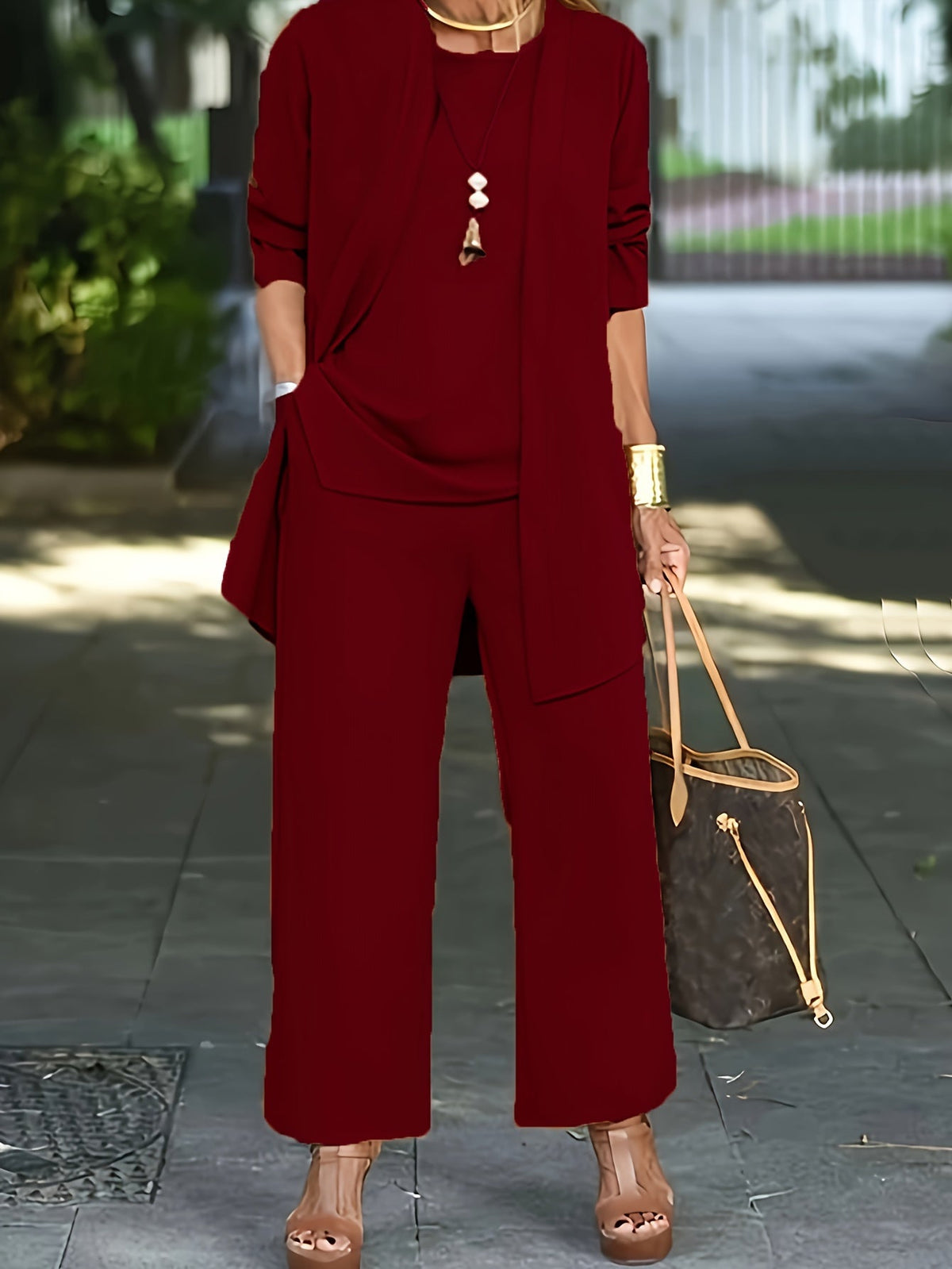 Cilla™ | Chique driedelige set in effen kleur 4