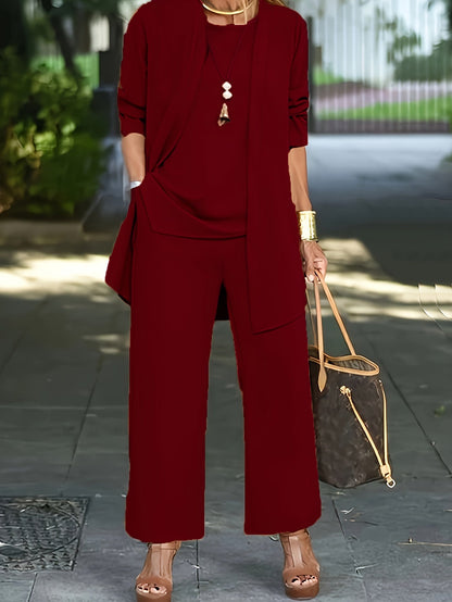 Cilla™ | Chique driedelige set in effen kleur 4