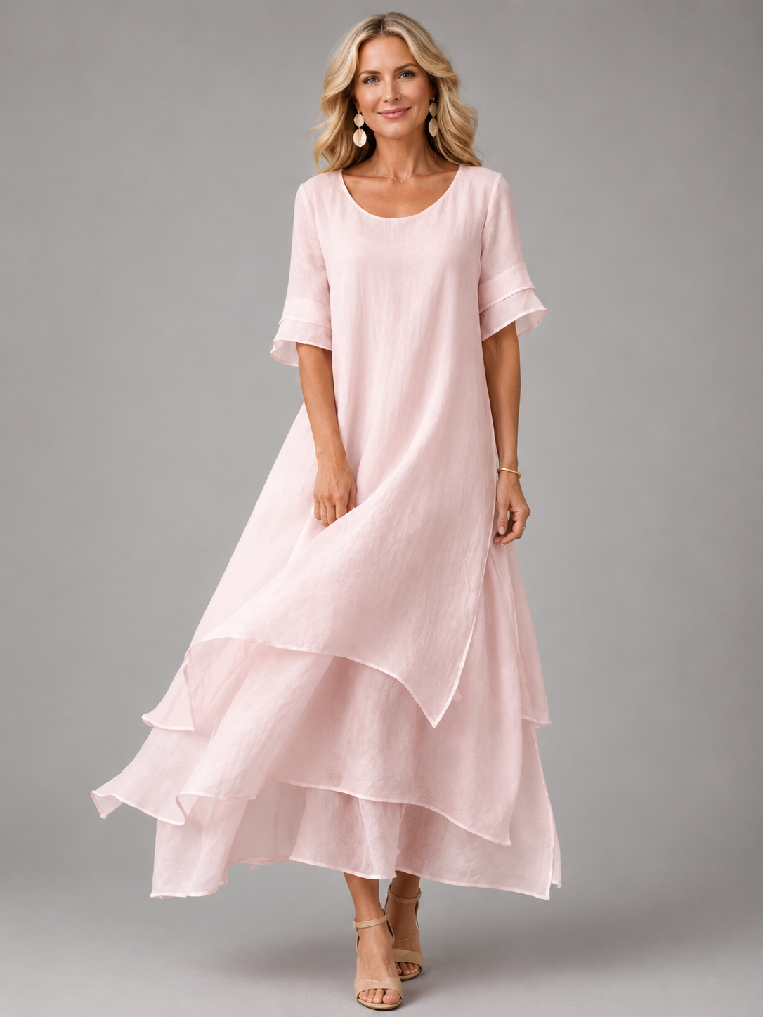 Tess™ | Buikbedekkende Maxi Jurk Met Laagjes