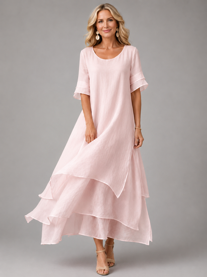 Tess™ | Buikbedekkende Maxi Jurk Met Laagjes