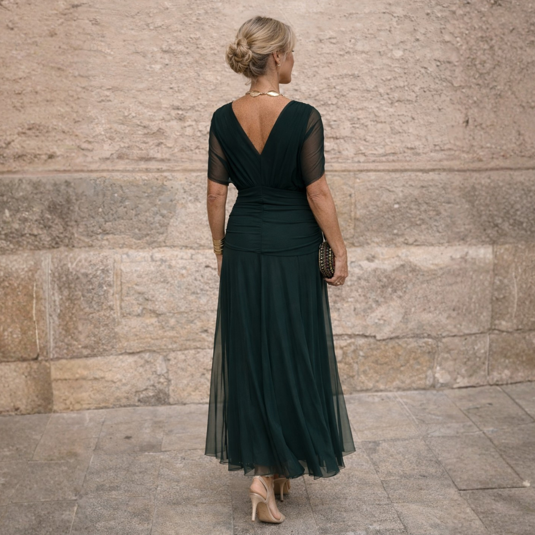 Mikaela™ | Buikcamouflerende Off-Shoulder Maxi-Jurk