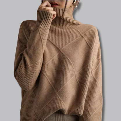 Astrid™ | Zachte coltrui met ruitpatroon 6