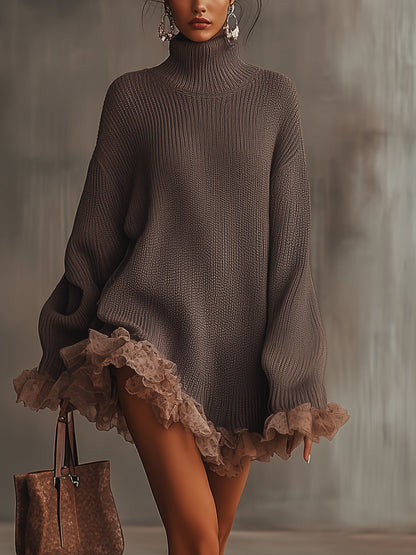 Bryn™ | Oversized Ruffle Trui Jurk