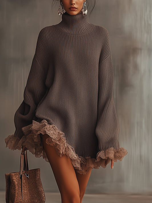 Bryn™ | Oversized Ruffle Trui Jurk