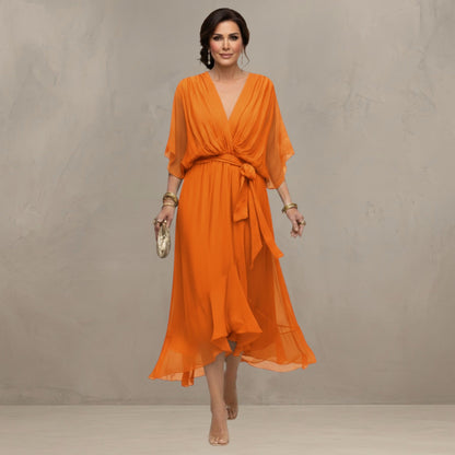 Marta™ | Elegante Chiffon Midi Jurk