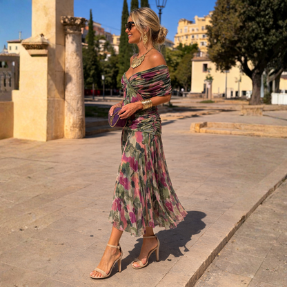 Mikaela™ | Buikcamouflerende Off-Shoulder Maxi-Jurk