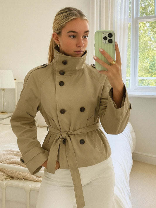 Sira™ | Stijlvolle korte trenchcoat