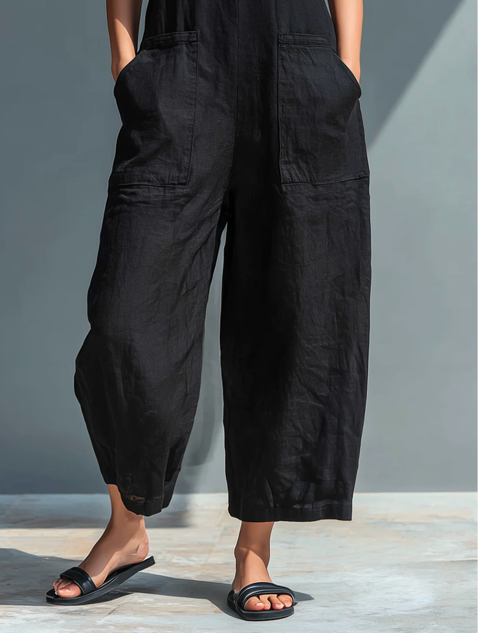 Loes | Linnen Button-Up Jumpsuit