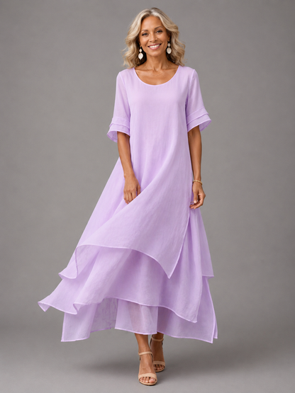 Tess™ | Buikbedekkende Maxi Jurk Met Laagjes 2