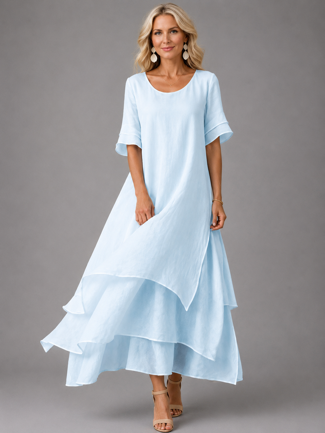 Tess™ | Buikbedekkende Maxi Jurk Met Laagjes 3