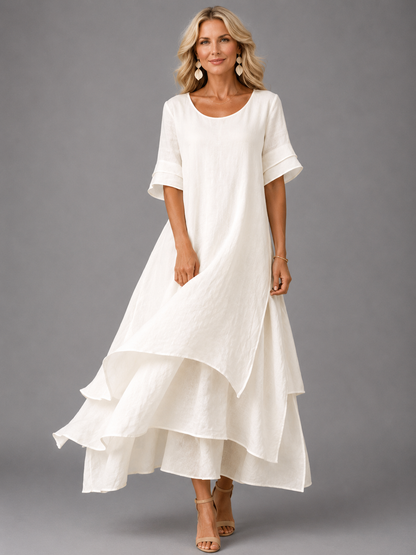 Tess™ | Buikbedekkende Maxi Jurk Met Laagjes 5
