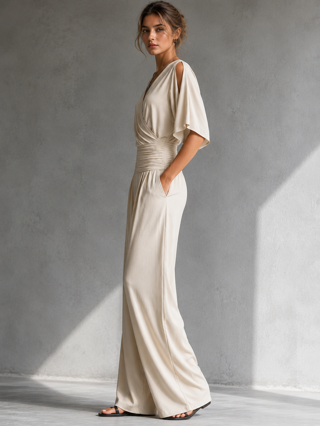 Marleen™ | Elegante Jumpsuit Met Wijde Pijpen 3