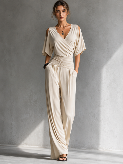 Marleen™ | Elegante Jumpsuit Met Wijde Pijpen