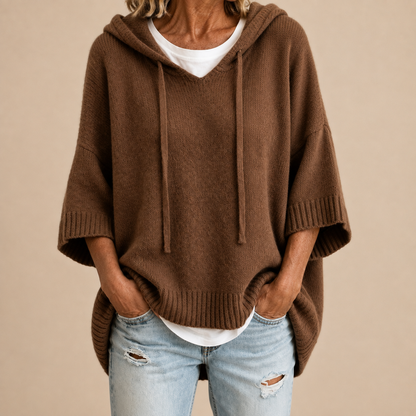 Maribel™ | Comfortabele Gebreide Poncho met Capuchon 3