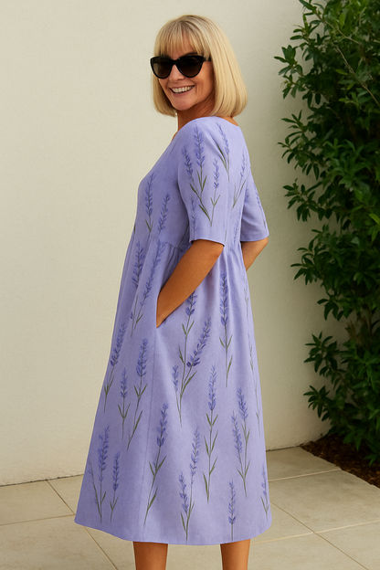 Elin™ | Elegante Midi Jurk Met Buikcamouflerend Design