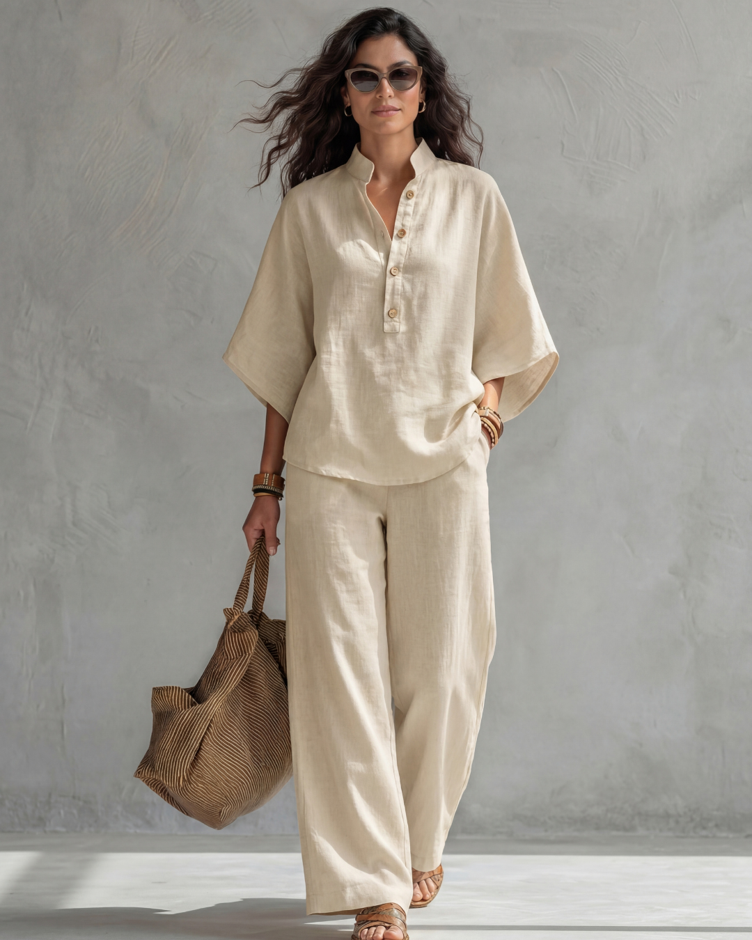 Sanne | Compleet set met knoopblouse