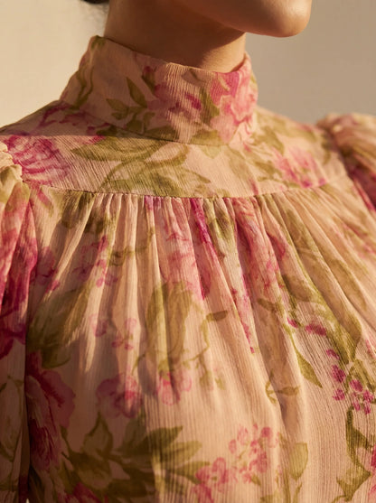 Elira™ | Elegante Bloemen Ruffle Maxi Jurk