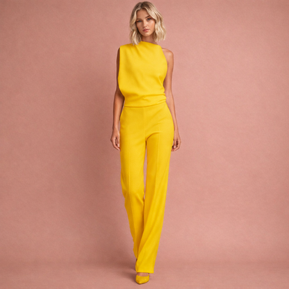 Mare™ | Mouwloze Jumpsuit Met Wijde Pijpen