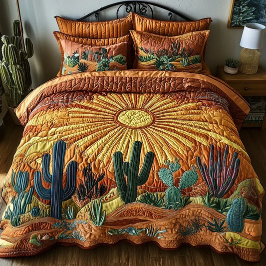 3-delige Matrasbeschermer – Zonsopgang boven de Cactussen
