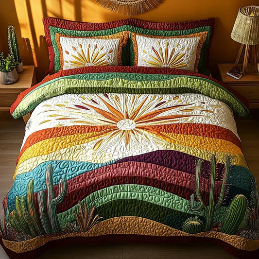 3-delige Matras Set – Zonsondergang op de Cactussen