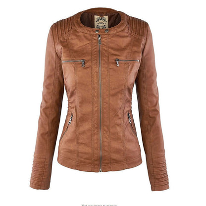 Noëlle™ | Elegante Lerenlook Jas met Capuchon