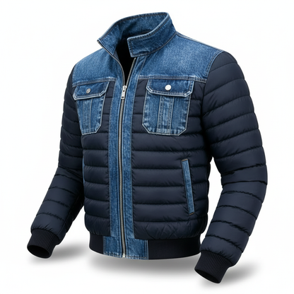 Jori™ | Stijlvolle Gewatteerde Denim Jas