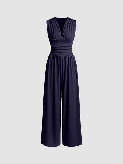 Fleur | Gestreepte Mouwloze Jumpsuit