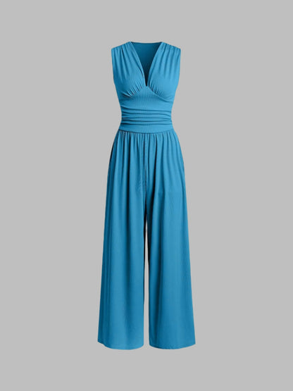 Fleur | Gestreepte Mouwloze Jumpsuit