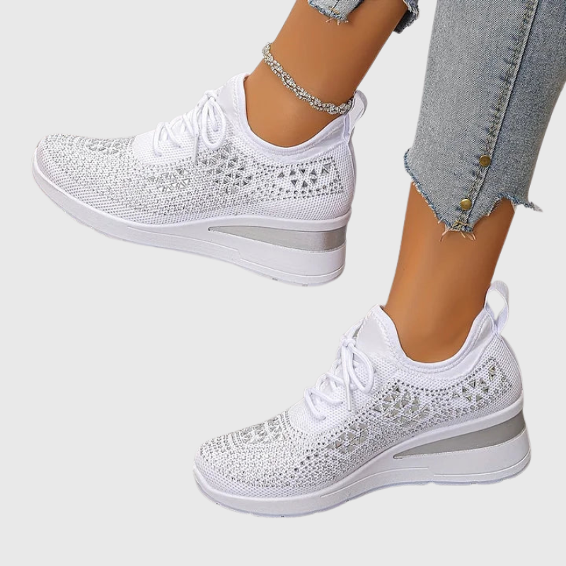 Judith™ | Orthopedische Sleehak Sneakers met Strass