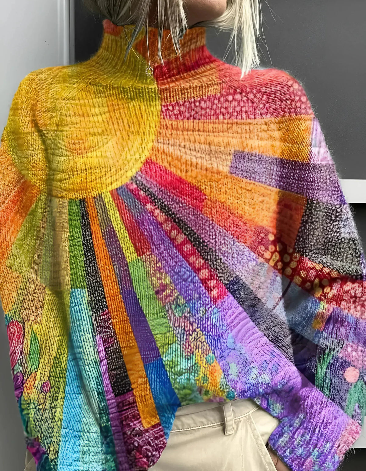 Frida™ | Kleurrijke trui met hoge hals 3