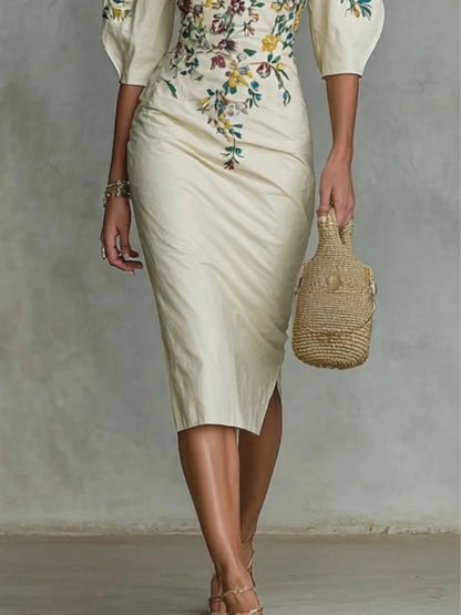 Serah™ | Stijlvolle off-shoulder midi jurk