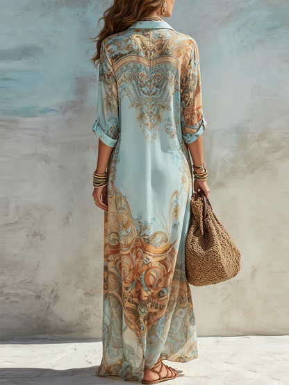 Cleo™ | Robe-chemise méditerranéenne élégante