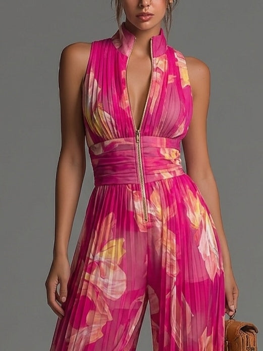Maura™ | Jumpsuit Met Bloemenprint En Wijde Pijpen