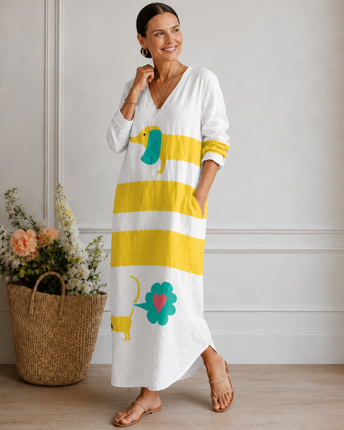 Eloise™ | Relaxte Buikcamouflerende Midi Jurk