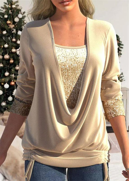 Arla™ | Moderne blouse met paillettenlaag