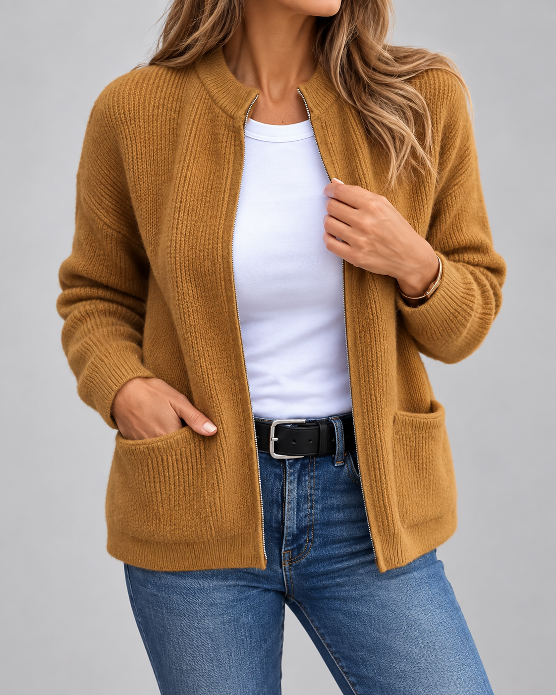 Merel™ | Warm Gebreid Vest met Zakken