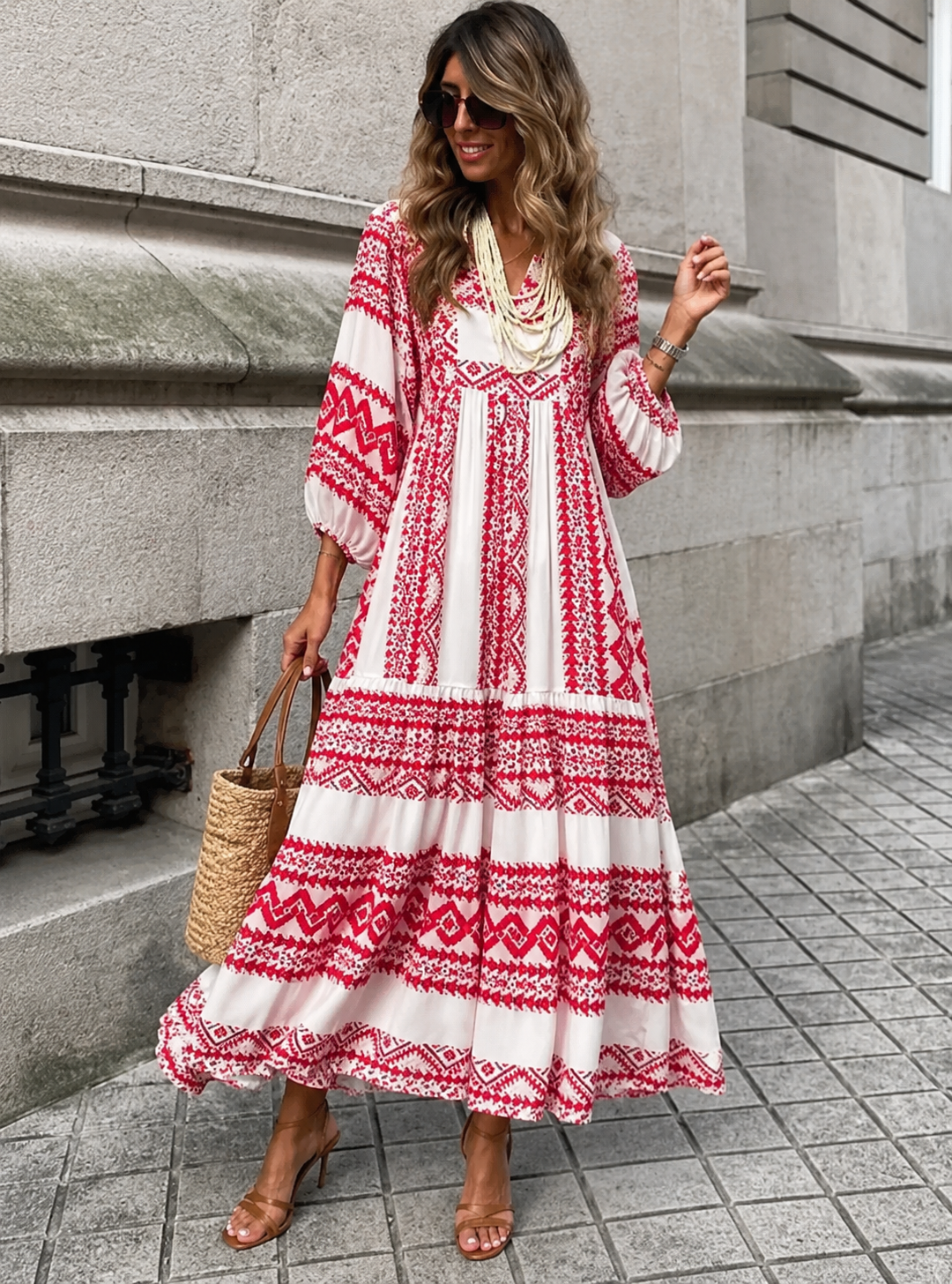 Bellona™ | Bohemian Buikcamouflerende Bloemen Jurk