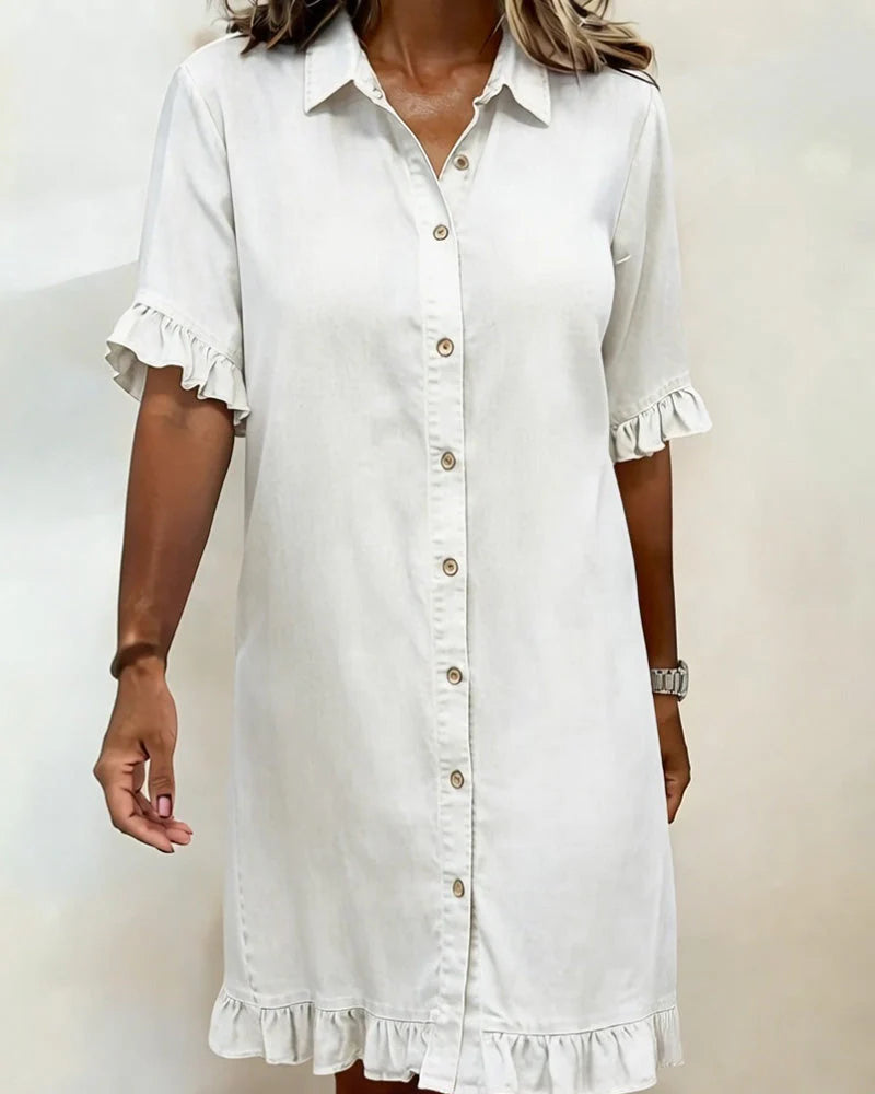 Linae™ | Casual Knoop Denim Look Jurk