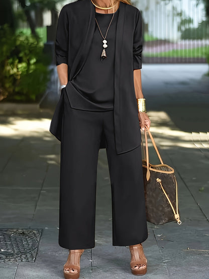 Cilla™ | Chique driedelige set in effen kleur 3