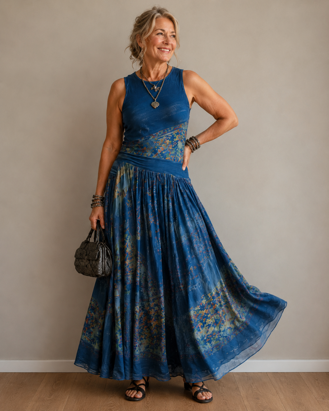 Nadine™ | Buikcamouflerende Boho Maxi Jurk