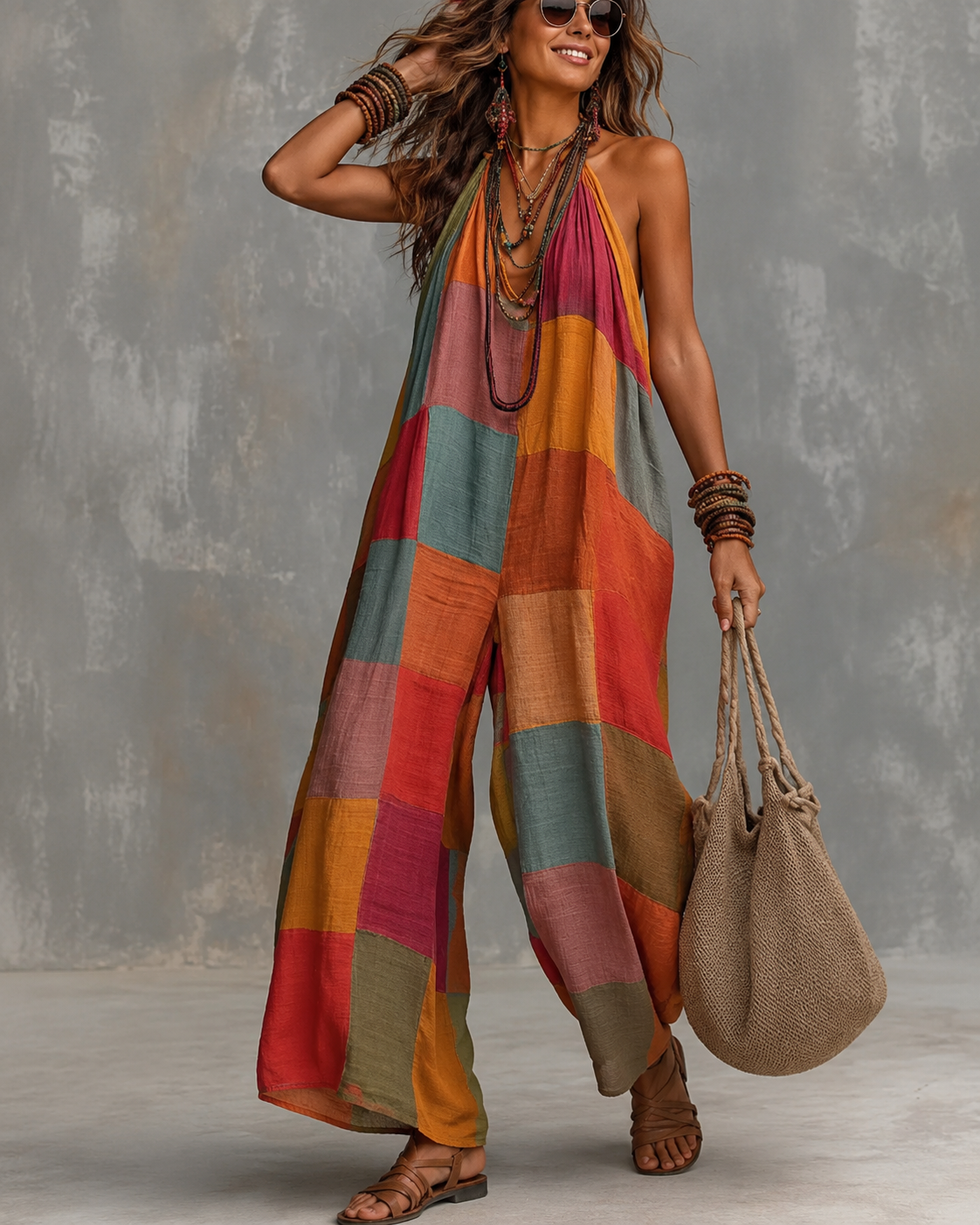 Elora™ | Bohemian Patchwork Jumpsuit