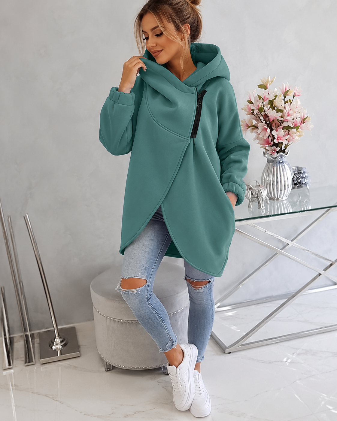 Tina™ | Comfortabel Vest met Capuchon en Rits