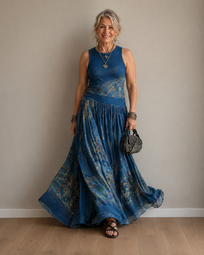 Nadine™ | Buikcamouflerende Boho Maxi Jurk