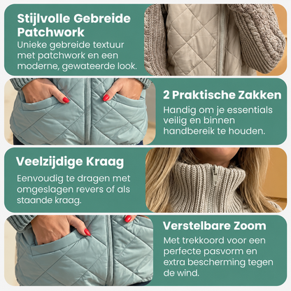 Nienke™ | Warme Gewatteerde Jas met Gebreide Mouwen