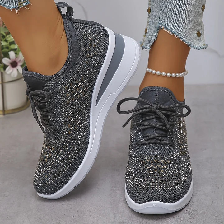 Judith™ | Orthopedische Sleehak Sneakers met Strass 9