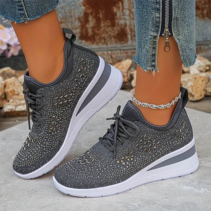 Judith™ | Orthopedische Sleehak Sneakers met Strass 11