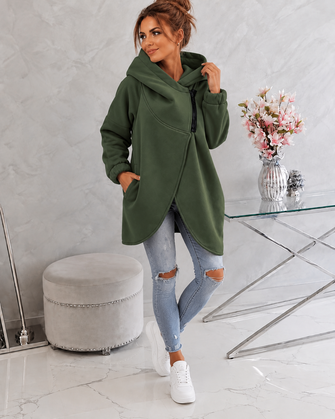 Tina™ | Comfortabel Vest met Capuchon en Rits