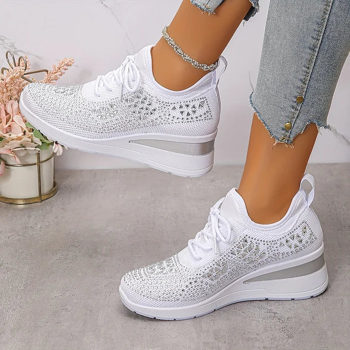 Judith™ | Orthopedische Sleehak Sneakers met Strass 2