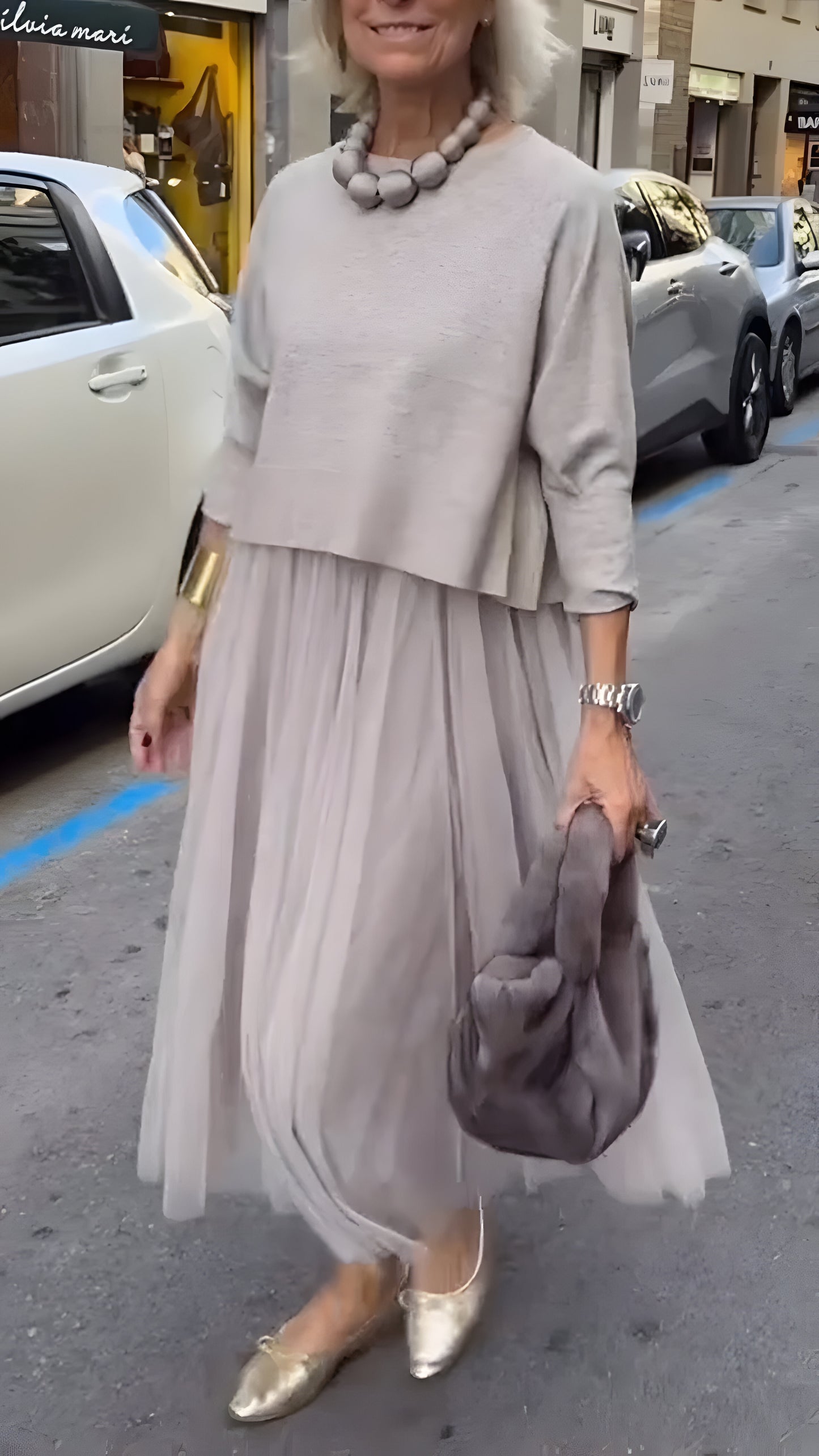 Rosa™ | Elegante Gelaagde Midi Jurk